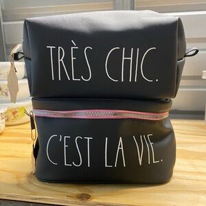 Rae Dunn Cosmetic Case Bundle-  Tres Chic & C’est La Vie Brand new